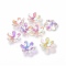 Transparent Acrylic Bead Caps, 6-Petal Flower, Clear AB, 20.5x18.5x6.7mm, Hole: 2.3mm