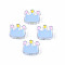 Transparent Acrylic Beads, with Enamel, Crown, Light Sky Blue, 22x25x8mm, Hole: 2.5mm