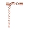 Brass Chain Extender, with Cord Ends and Lobster Claw Clasps, Nickle Free, Rose Gold, 38mm, Cord End: 11x7mm, Hole: 6mm, Chain Extender: 50mm