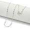 925 Sterling Silver Dapped Chain Necklaces, Real Platinum Plated, 17.83 inch(45.3cm)