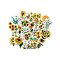 Paper Self-Adhesive Stickers, Sunflower Stickers, for Suitcase, Skateboard, Refrigerator, Helmet, Mobile Phone Shell, Mixed Color, 43.5~69x37~75x0.2mm, 50pcs/bag