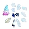 Mixed Styles & Shapes Glass Cabochons/Pendants/Links/Beads, Blue, 8~37x6~20x2.5~10.5mm, Hole: 0.5~4mm