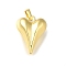 Rack Plating Brass Pendants, Long-Lasting Plated, Lead Free & Cadmium Free, Heart, Real 18K Gold Plated, 23.5x17.5x11mm, Hole: 8x4mm