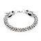 Men's Alloy Wheat Chain Bracelets, Dragon, Antique Silver, 3/8 inch(0.9cm), Inner Diameter: 2-3/8 inch(6cm)