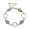 Antique Silver Plated Alloy Link Chain Bracelet Making, Fit for Cabochons, Hamsa Hand, 7-1/2 inch(19.2cm), Tray: 12mm