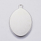 Tarnish Resistant 201 Stainless Steel Stamping Blank Tag Pendants, Oval, Stainless Steel Color, 34x22x1mm, Hole: 2.5mm