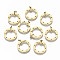 304 Stainless Steel Chandelier Component Links, with Jump Rings, Laser Cut, Round Ring, Real 14K Gold Plated, 16.5x15x1.3mm, Jump Ring: 3x0.4mm, 2.2mm inner diameter