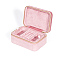 Velvet Jewelry Set Boxes, Gift Zipper Boxes for Rings Bracelets Necklaces, Rectangle, Pink, 15x10.5x7cm