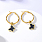 Elegant Black Butterfly Pendant Earrings, Classic and Versatile, 18K Gold Plated