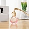 Empty Glass Perfume Bottle Pendants with Wood Cap, Aromatherapy Fragrance Essential Oil Diffuser Bottle, Car Hanging Decor, Pink, 5x3.5cm, Capacity: 10ml(0.34fl. oz)