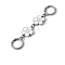 Flower Alloy Enamel Bag Extender Chains, with Ring Clasps, for Bag Straps Replacement Accessories, Platinum, White, 130mm