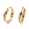 PVD Vacuum Plating 201 Stainless Steel Leaf Wrap Hoop Earrings with 304 Stainless Steel Pin for Women, Golden, 36x34.5x7mm, Pin: 0.7mm