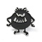 Halloween Theme Alloy Brooches, Enamel Pins, Monster, 24.5x25.5x1.6mm