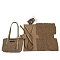 DIY Shoulder Bag Making Kits, including Imitation Leather & Cloth Fabrics, Tan, 170x260x80mm