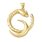 Brass 
 Pendants, Real 18K Gold Plated, Snake, Moon, 33.5x27x3mm, Hole: 3.4x4.5mm