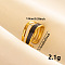 Vintage 304 Stainless Steel Enamel Cuff Ring, Two Layers Wide Band Open Ring for Women, Golden