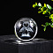 Inner Carving Glass Crystal Ball Diaplay Decoration, Fengshui Home Decor, Flamingo Shape, 60mm