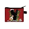 Christmat Letter Printed Polyester Wallets with Zipper, Change Purse, Clutch Bag for Women, Letter V, 13.5x11cm