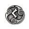 Rune Letters Alloy Pendants, Round, Antique Silver, 25x3mm, Hole: 1.6mm