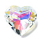 K9 Glass Rhinestone Pendants, Faceted, Heart, Crystal AB, 44x45.5x25.5mm, Hole: 1.6mm