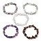 Natural Mixed Stone Chip & Cuboid Beaded Stretch Bracelets for Women, Inner Diameter: 2-1/8 inch(5.3cm)