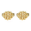 Brass Ball Beaded Rhombus Open Cuff Ring for Men Women RJEW-N037-019-2