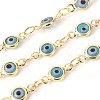 3.28 Feet Handmade Evil Eye Lampwork Link Chains X-CHC-F009-01A-G05-1