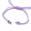 Curved Rectangle Natural Amethyst Adjustable Nylon Cord Braided Bead Bracelets for Women Men BJEW-JB10280-04-3