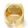 Brass Micro Pave Clear Cubic Zirconia Cuff Rings ZIRC-A017-23G-RS-3