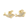 Brass Micro Pave Clear Cubic Zirconia Charms KK-Z044-14B-1