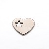 Heart with Star 304 Stainless Steel Charms STAS-M211-02-1