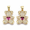 Brass Micro Pave Clear Cubic Zirconia Pendants X-ZIRC-S067-213-NF-1