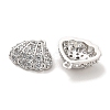 Brass Micro Pave Clear Cubic Zirconia Charms KK-C054-05P-2