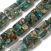 Dyed Natural Imperial Jasper with Resin Beads Strands G-G083-F01-01-1