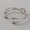 304 Stainless Steel Double Wire Cuff Bangle Makings STAS-WH0017-025-2