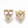 Brass Cubic Zirconia Charms KK-T050-06G-02-NF-2