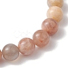 8mm Natural Sunstone Round Beaded Stretch Bracelets BJEW-TA00530-4