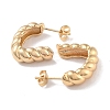 Brass Twist Half Round Stud Earrings EJEW-M239-05G-2