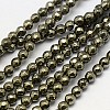 Natural Pyrite Beads Strands G-L031-4mm-03-1