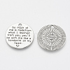 Tibetan Style Alloy Quote Pendants for Teachers' Day TIBE-Q085-05AS-FF-2