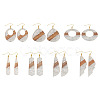 Biyun 14Pcs 7 Styles Transparent Resin & Walnut Wood Pendants RESI-BY0001-06-18