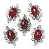 Natural Mixed stone Faceted Oval Connector Charms G-G181-06P-2