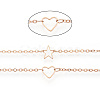 Brass Hollow Heart & Star Link Chains CHC-N022-01G-4