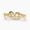 Brass Micro Pave Cubic Zirconia Fold Over Clasps KK-P164-16-3