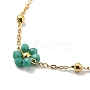 Glass Flower Link Chain Necklaces NJEW-H041-04G-02-2