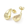 Teardrop Rack Plating Brass Cubic Zirconia Stud Earrings for Women EJEW-B047-02G-09-2