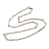 201 Stainless Steel Rectangle Bar Link Chain Necklace NJEW-Q336-05A-P-4