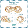 Brass Pave Clear Cubic Zirconia Fold Over Clasps FIND-WH0156-22G-2