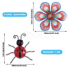 Crafans 3D Iron Flower and Ladybug Big Pendants AJEW-CF0001-19-3