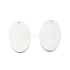 201 Stainless Steel Oval Stamping Blank Tag Pendants STAS-R064-03-2